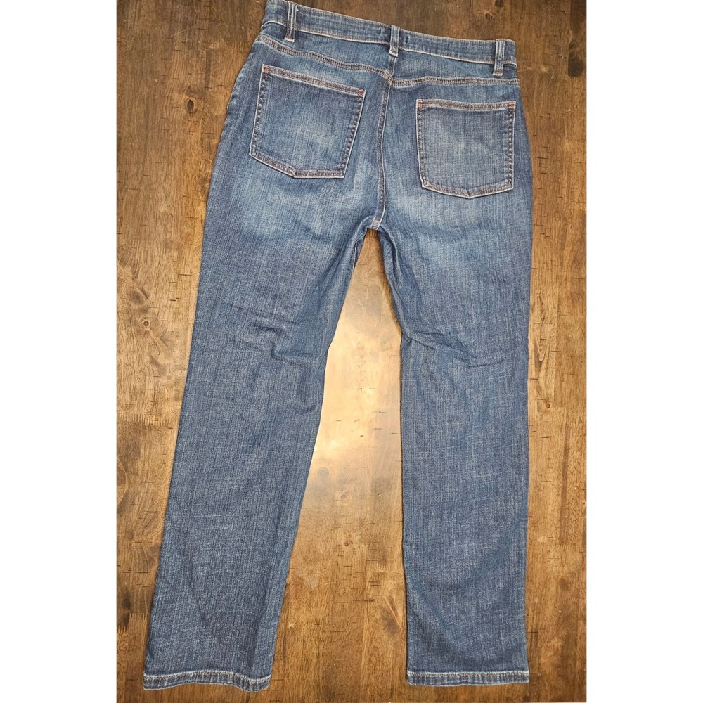 Eileen Fisher High Rise Jeans Organic Cotton Med Wash Straight Leg 12 Fall 2020 - Picture 3 of 10